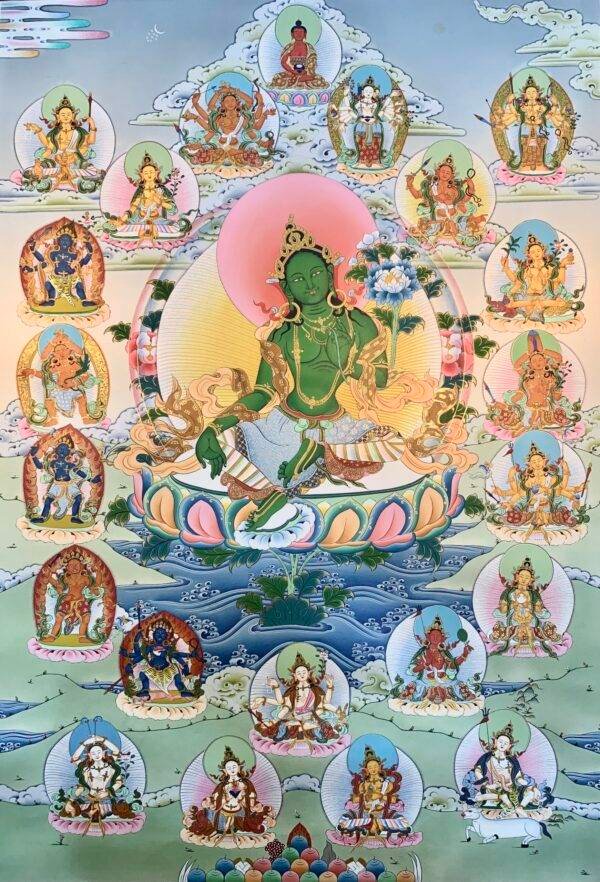 21 Green Tara Thangka Painting