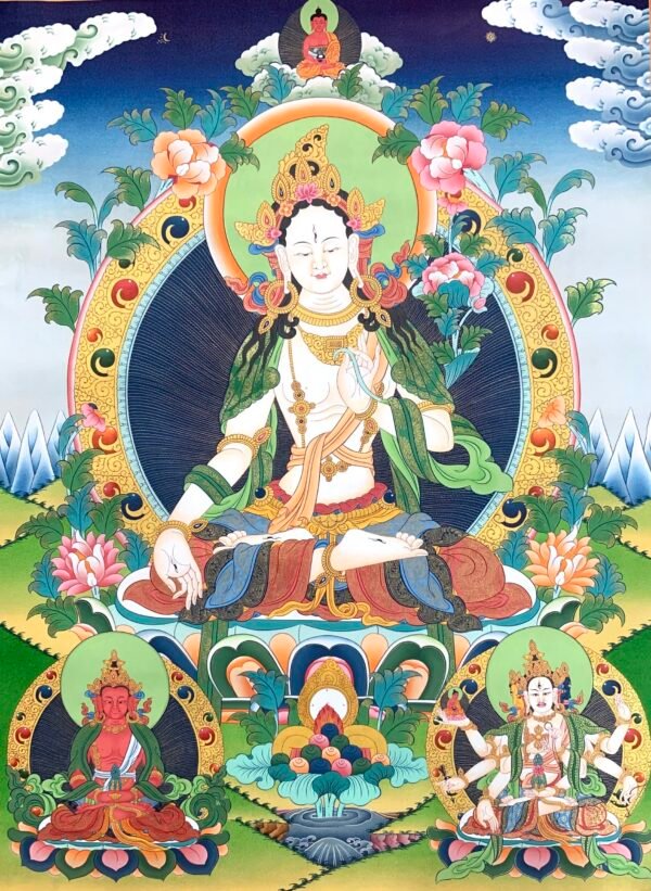 White Tara Thangka Painting