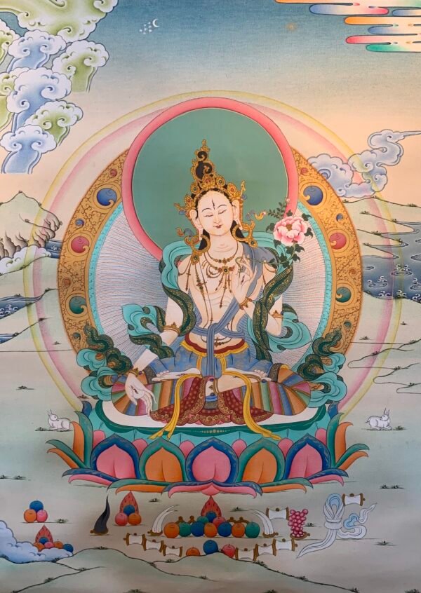 White Tara Thangka Painting