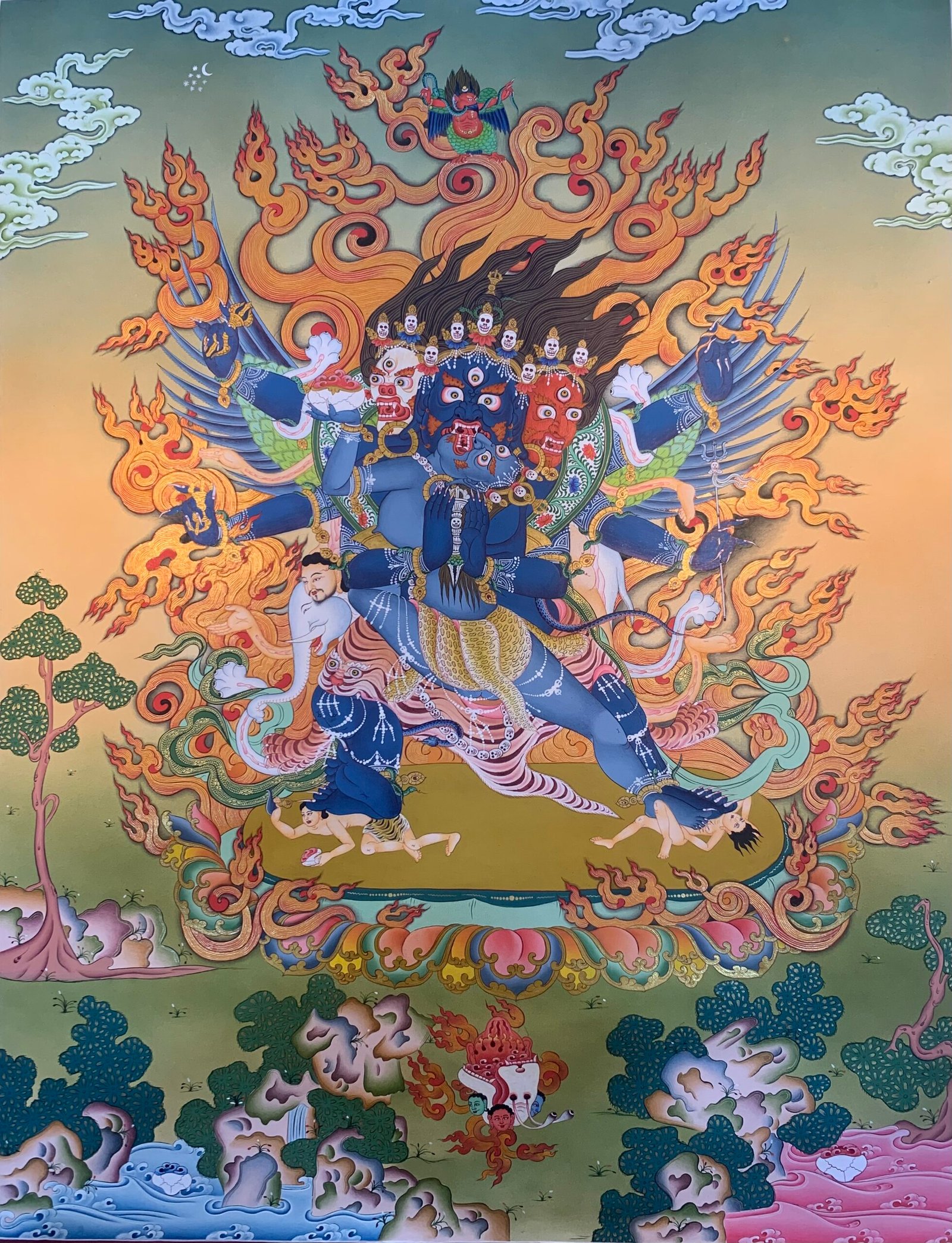 Wrathful Deity Vajrakilaya Thangka Painting 70*50 – Rincheling Thangka