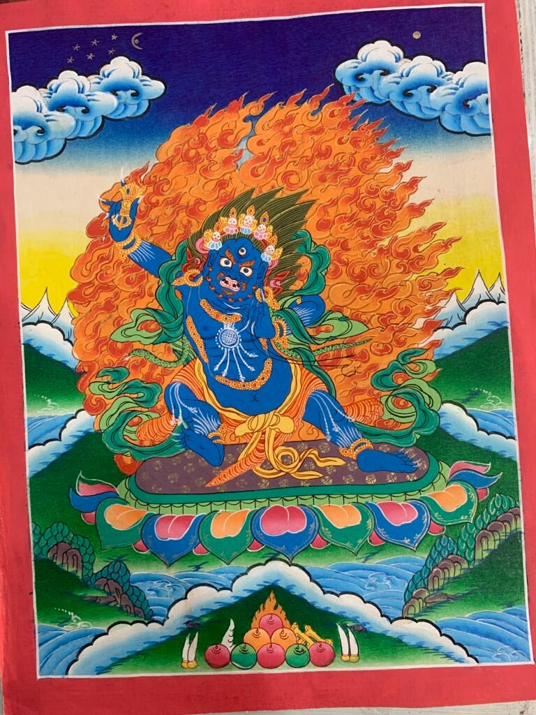 Wrathful Deity Vajrapani Thangka Painting 40*30 - Vajrapani