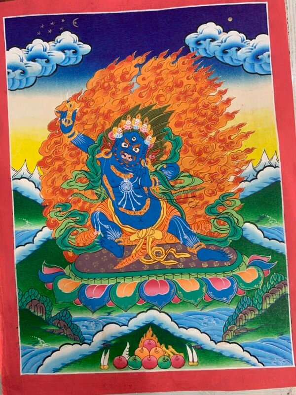 Wrathful Deity Vajrapani Thangka Painting