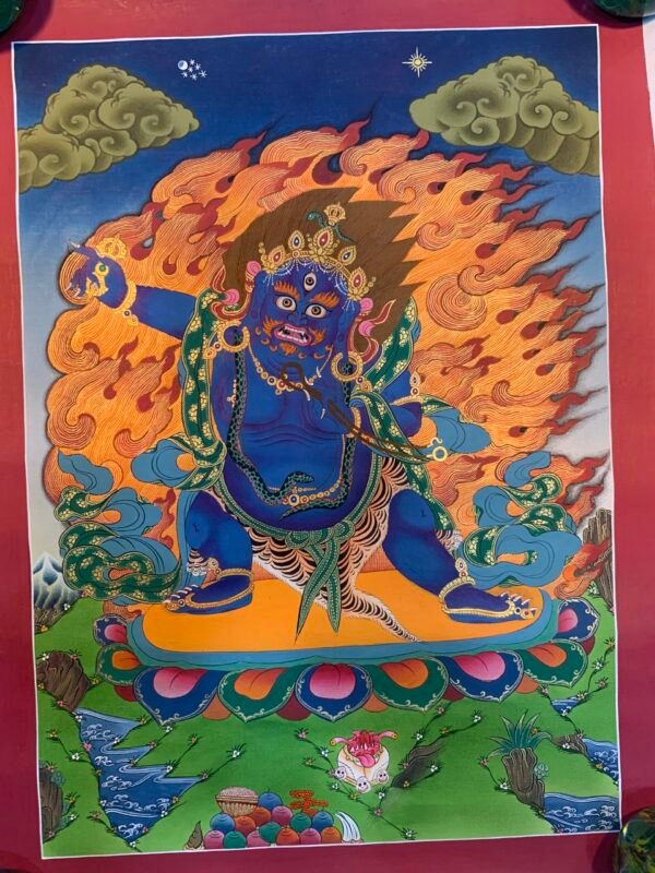 Wrathful Deity Vajrapani Thangka Painting