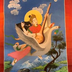 Sarasvati Thangka Painting