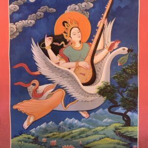 Sarasvati Thangka Painting