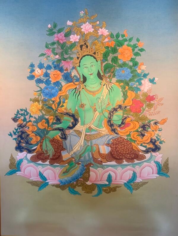 Green Tara Thangka Painting