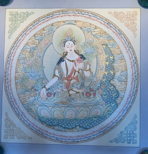 White Tara Thangka Painting