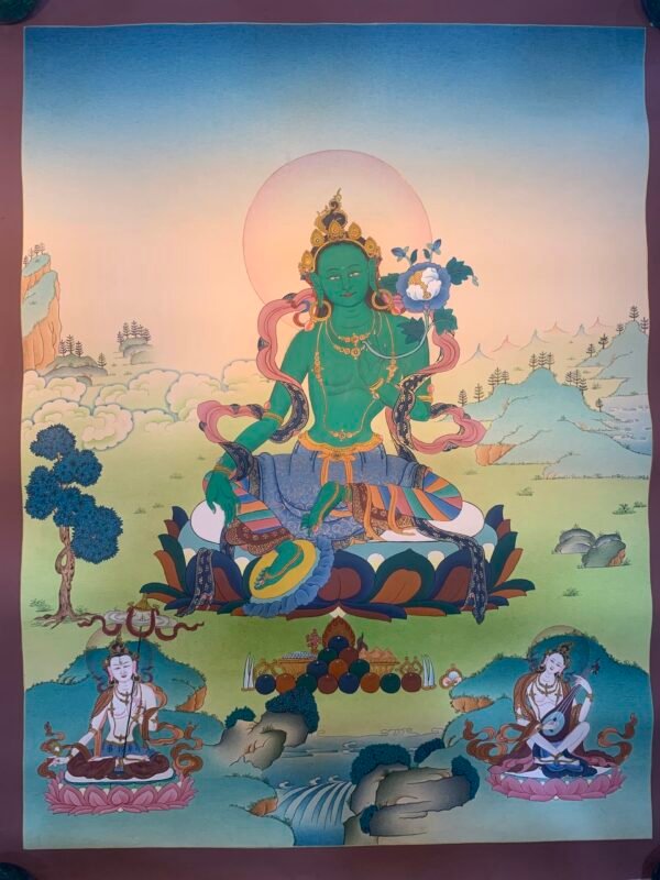 Green Tara Thangka Painting