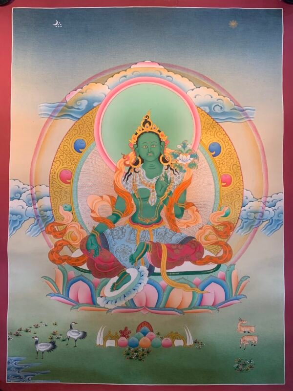 Green Tara Thangka Painting