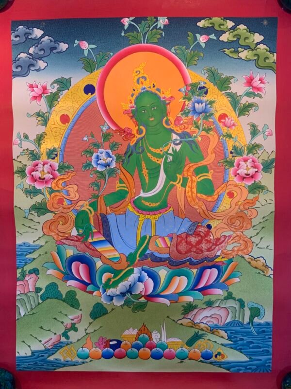 Green Tara Thangka Painting