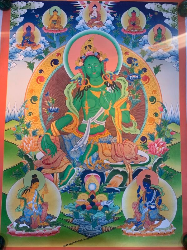 Green Tara Thangka Painting