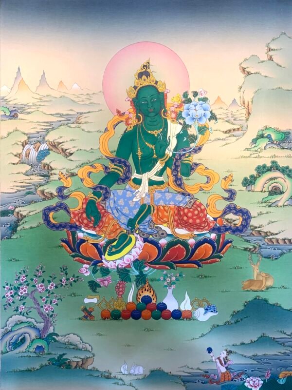 Green Tara Thangka Painting