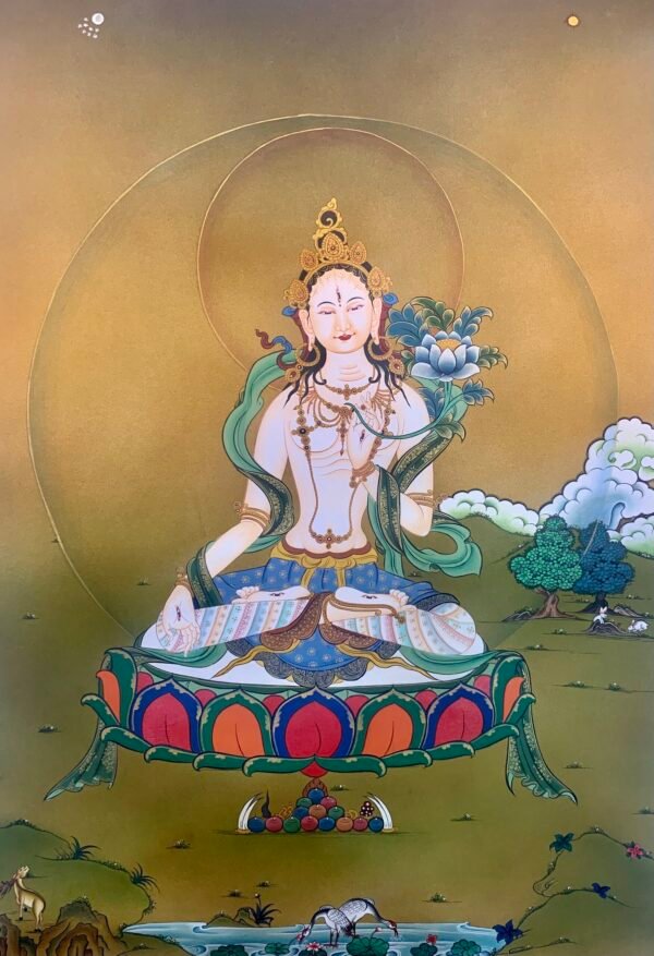 White Tara Thangka Painting