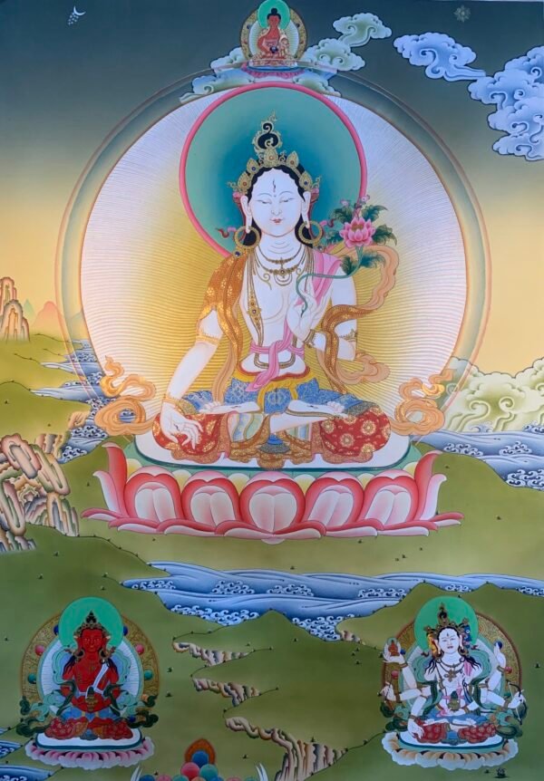 White Tara Thangka Painting