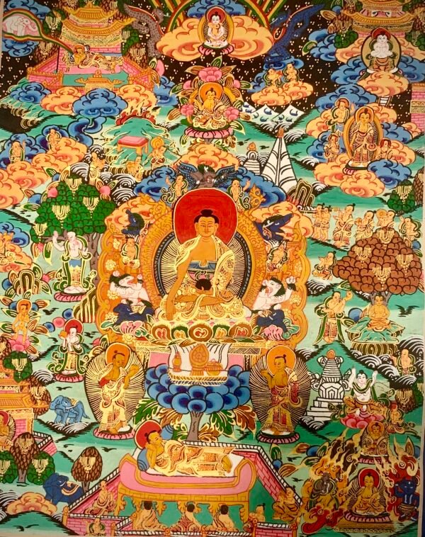 Life of Buddha Thangka