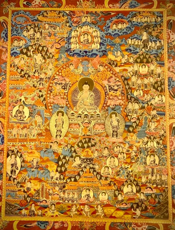 Life of Buddha Thangka